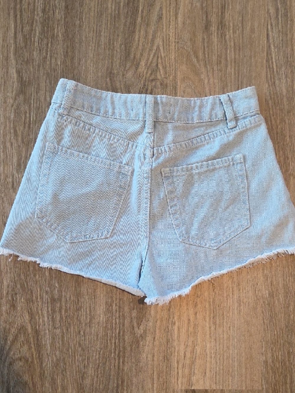 Embroidered Light Blue Denim Shorts with Floral Detail Size 1 - Picture 4 of 5